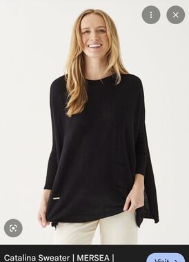 Mersea Catalina Black Travel Sweater Petite size